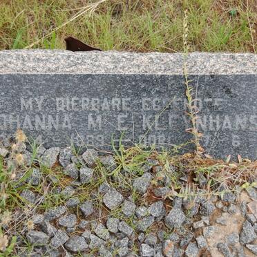 KLEYNHANS Johanna M.E. 1889-1958