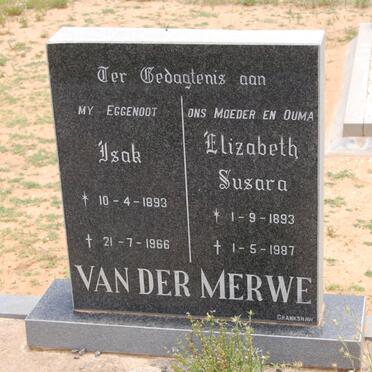 MERWE  Isak, van der 1893-1966 &amp; Elizabeth Susara 1893-1987