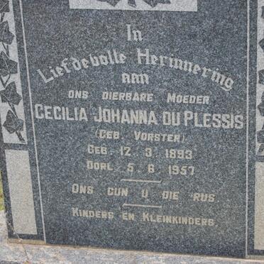 PLESSIS Cecilia Johanna, du 1893-1957