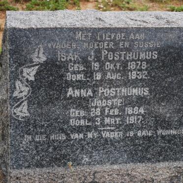 POSTHUMUS Isak J. 1878-1932 &amp; Anna JOOSTE 1884-1917