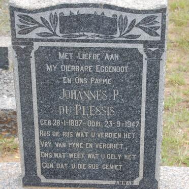 PLESSIS Johannes P., du 1887-1947