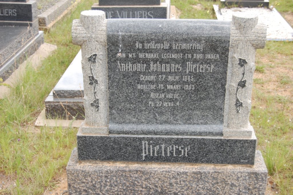 PIETERSE Anthonie Johannes 1885-1953