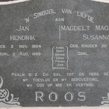 ROOS Jan Hendrik 1904-1989 &amp; Magdelt Magdalena Susanna KRUGER 1903-