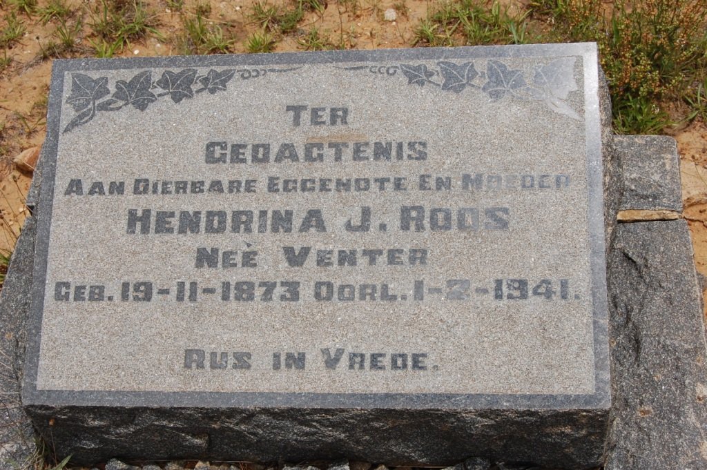 ROOS Hendrina J. nee VENTER 1873-1941