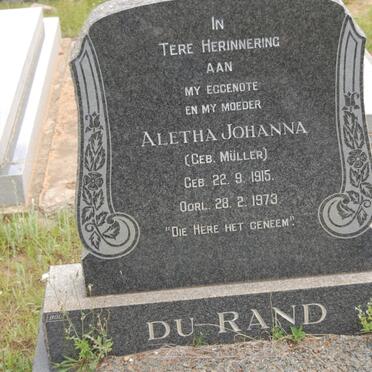RAND Aletha Johanna, du nee MULLER 1915-1973