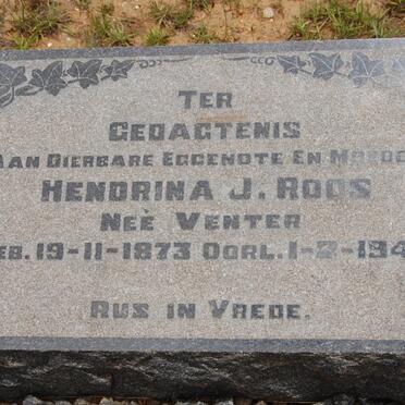 ROOS Hendrina J. nee VENTER 1873-1941