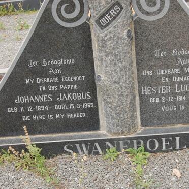 SWANEPOEL Johannes Jakobus 1894-1965 &amp; Hester Lucia Hendrika 1914-1990