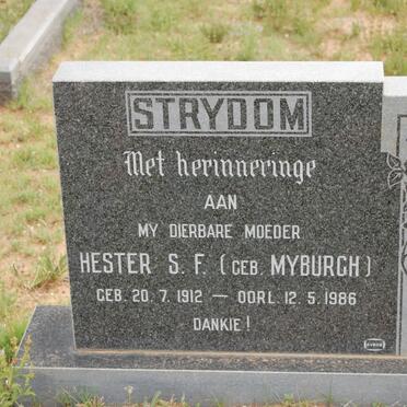STRYDOM Hester S.F. nee MYBURGH 1912-1986