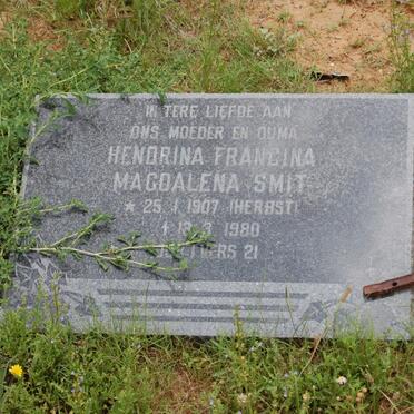 SMIT Hendrina Francina Magdalena nee HERBST 1907-1980