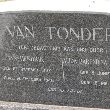 TONDER Jan Hendrik, van 1862-1948 &amp; Alida Barendina STEYN 1874-1967