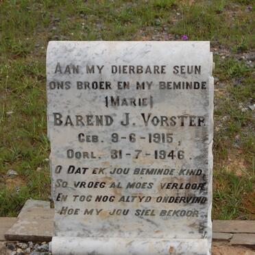 VORSTER Barend J. 1915-1946