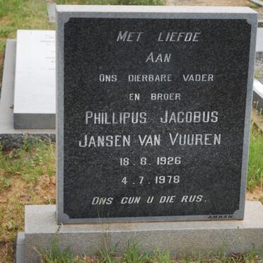 VUUREN Phillipus Jacobus, Jansen van 1926-1978