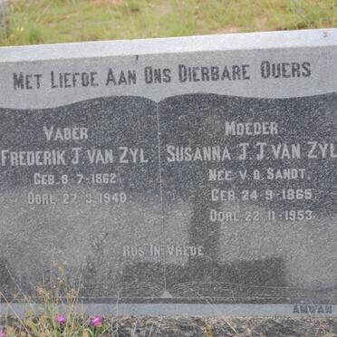 ZYL Frederik J., van 1862-1949 &amp; Susanna J.J. V.D.SANDT 1865-1953