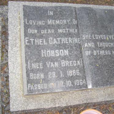 HOBSON Ethel Catherine nee VAN BREDA 1886-1964