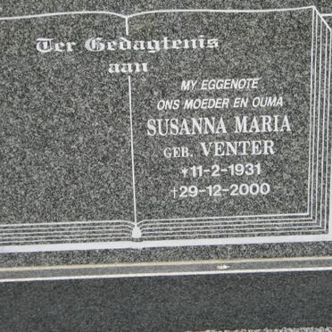 ? Susanna Maria nee VENTER 1931-2000