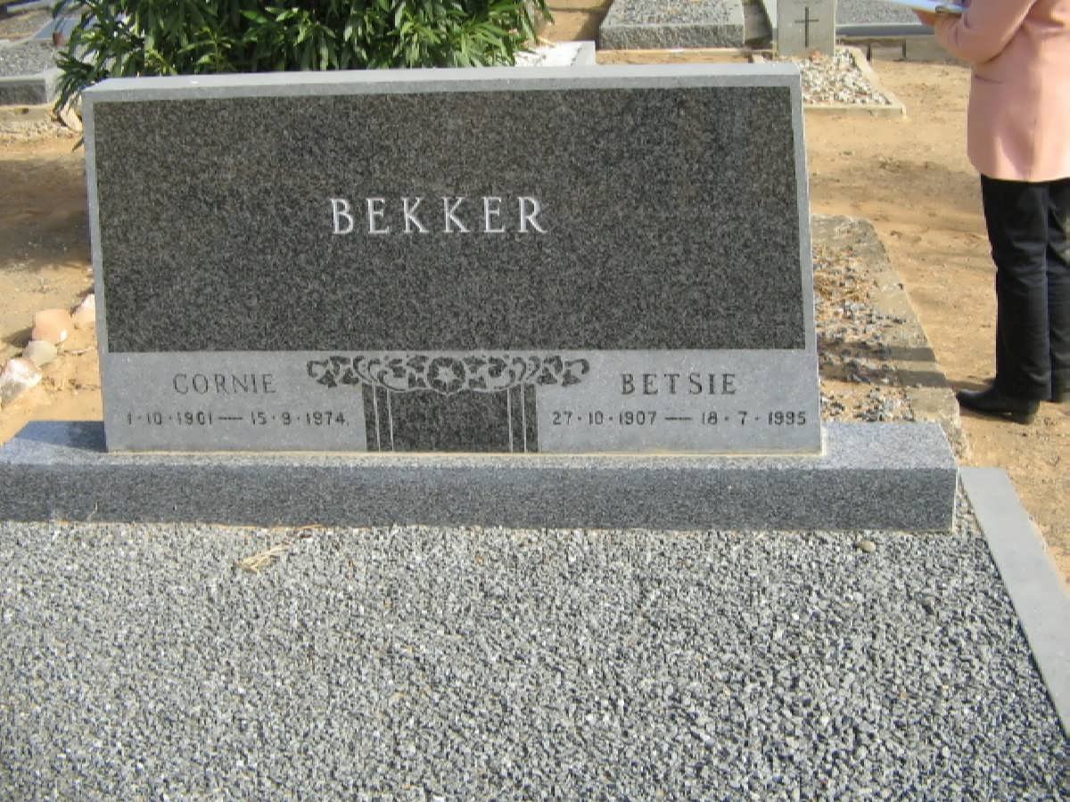 BEKKER Cornie 1901-1974 &amp; Betsie 1907-1995