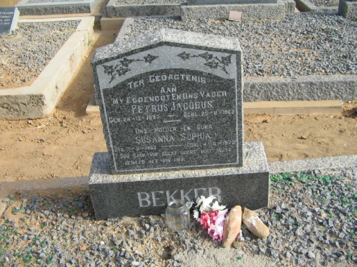BEKKER Petrus Jacobus 1897-1963 &amp; Susanna Sophia 1900-1970