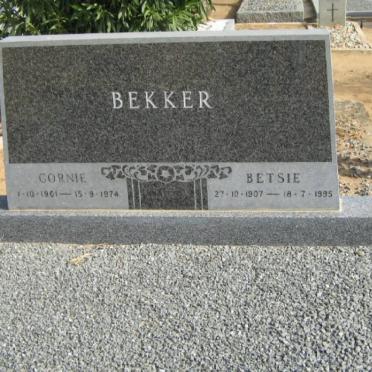 BEKKER Cornie 1901-1974 &amp; Betsie 1907-1995