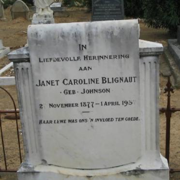 BLIGNAUT Janet Caroline nee JOHNSON 1877-1937
