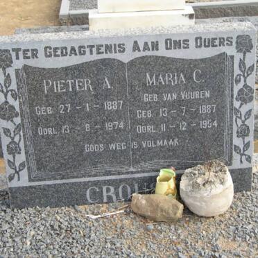 CROUSE Pieter A. 1887-1974 &amp; Maria C. VAN VUUREN 1887-1954