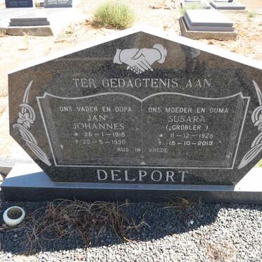 DELPORT Jan Johannes 1918-1990 & Susara GROBLER 1928-2013