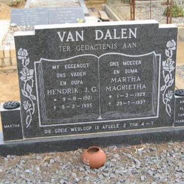 DALEN Hendrik J.G., van 1921-1995 &amp; Martha Magrietha 1929-1997