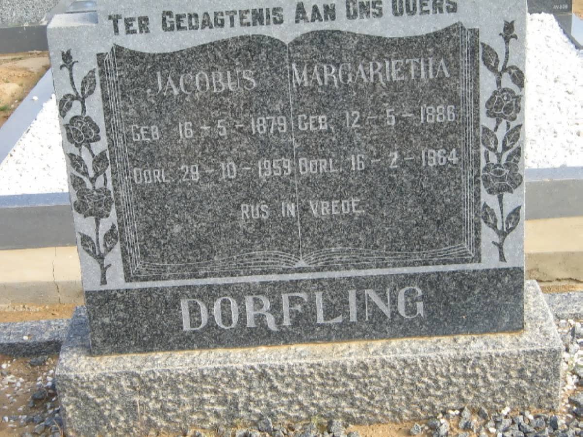 DORFLING Jacobus 1879-1959 &amp; Margarietha 1886-1964