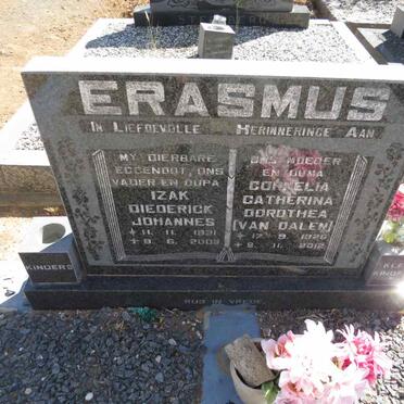 ERASMUS Izak Diederick Johannes 1931-2003 & Cornelia Catherina Dorothea VAN DALEN 1926-2012