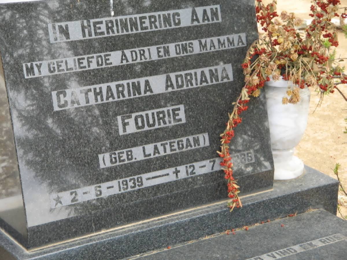 FOURIE Catharina Adriana geb LATEGAN 1939-1985