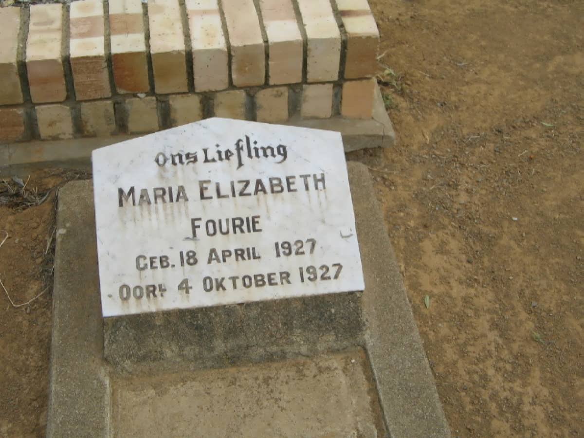 FOURIE Maria Elizabeth 1927-1927