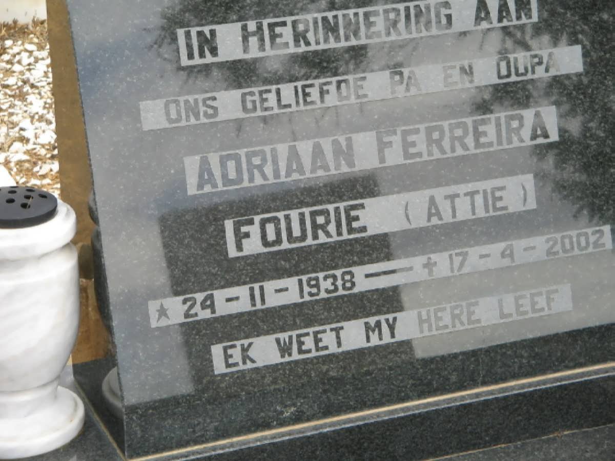 FOURIE Adriaan Ferreira 1938-2002