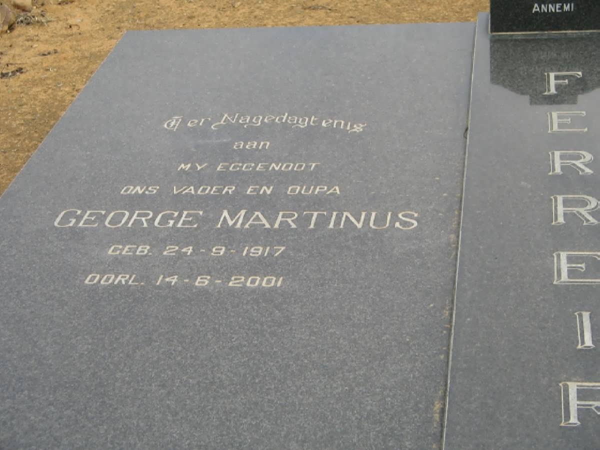 FERREIRA George Martinus 1917-2001 &amp; Enid Ellen WATSON 1918-2003 :: FERREIRA Andre Hercules 1947-2006