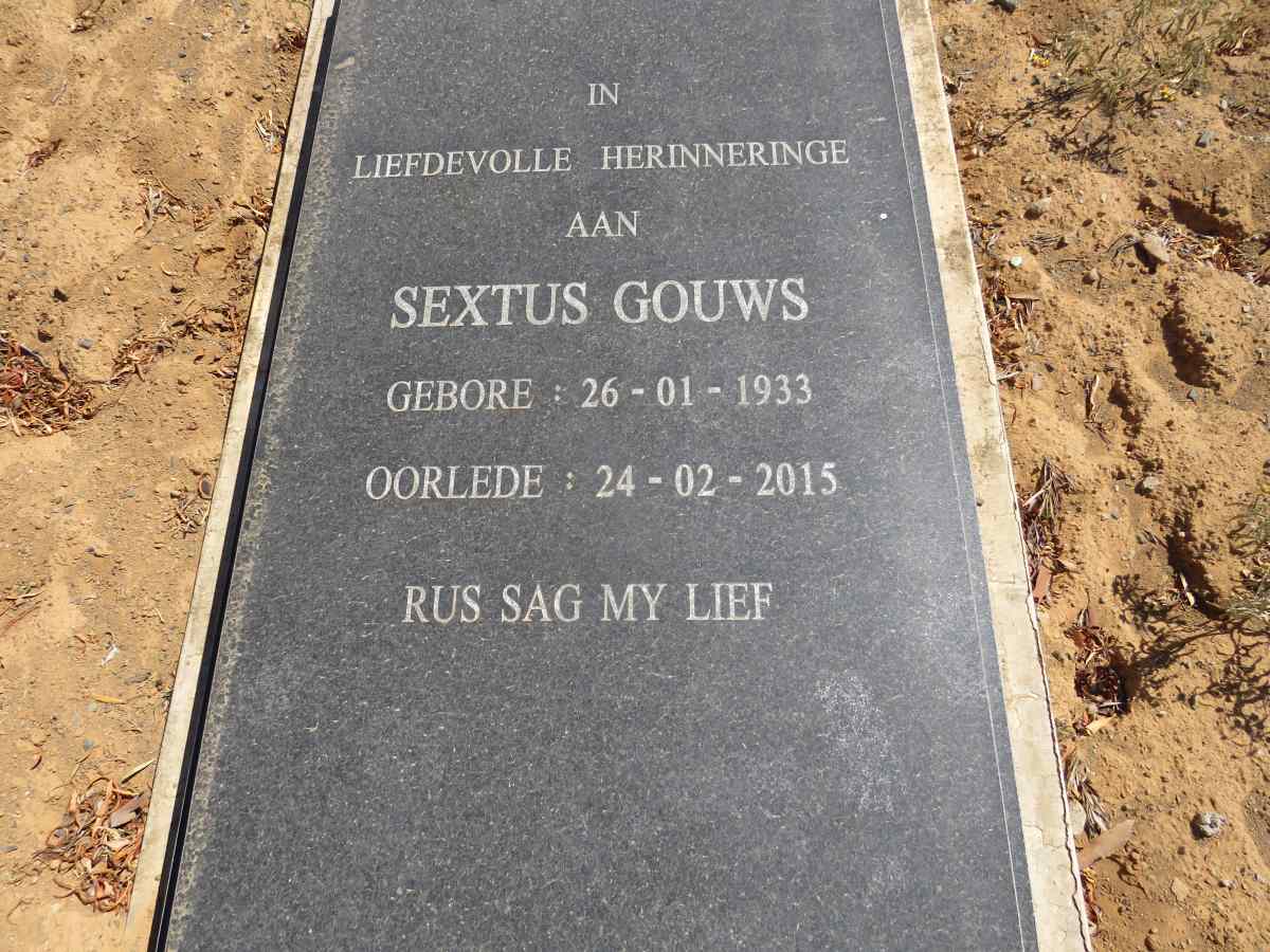 GOUWS Sextus 1933-2015