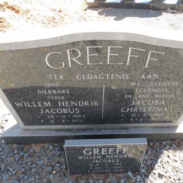 GREEFF Willem Hendrik Jacobus 1884-1974 & Jacoba Christina 1887-1971 :: GREEFF Willem Hendrik Jacobus 1917-1987