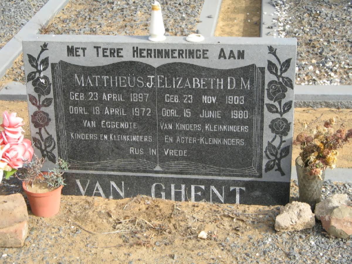 GHENT Mattheus J., van 1897-1972 &amp; Elizabeth D.M. 1903-1980