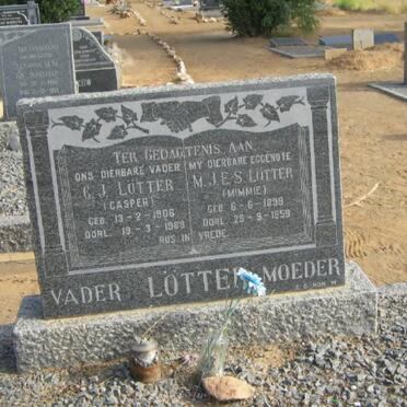 LÖTTER C.J. 1906-1968 &amp; M.J.E.S. 1899-1959