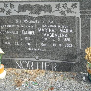 NORTIER Johannes Daniel 1918-1966 &amp; Martha Maria Magdalena 1920-2003