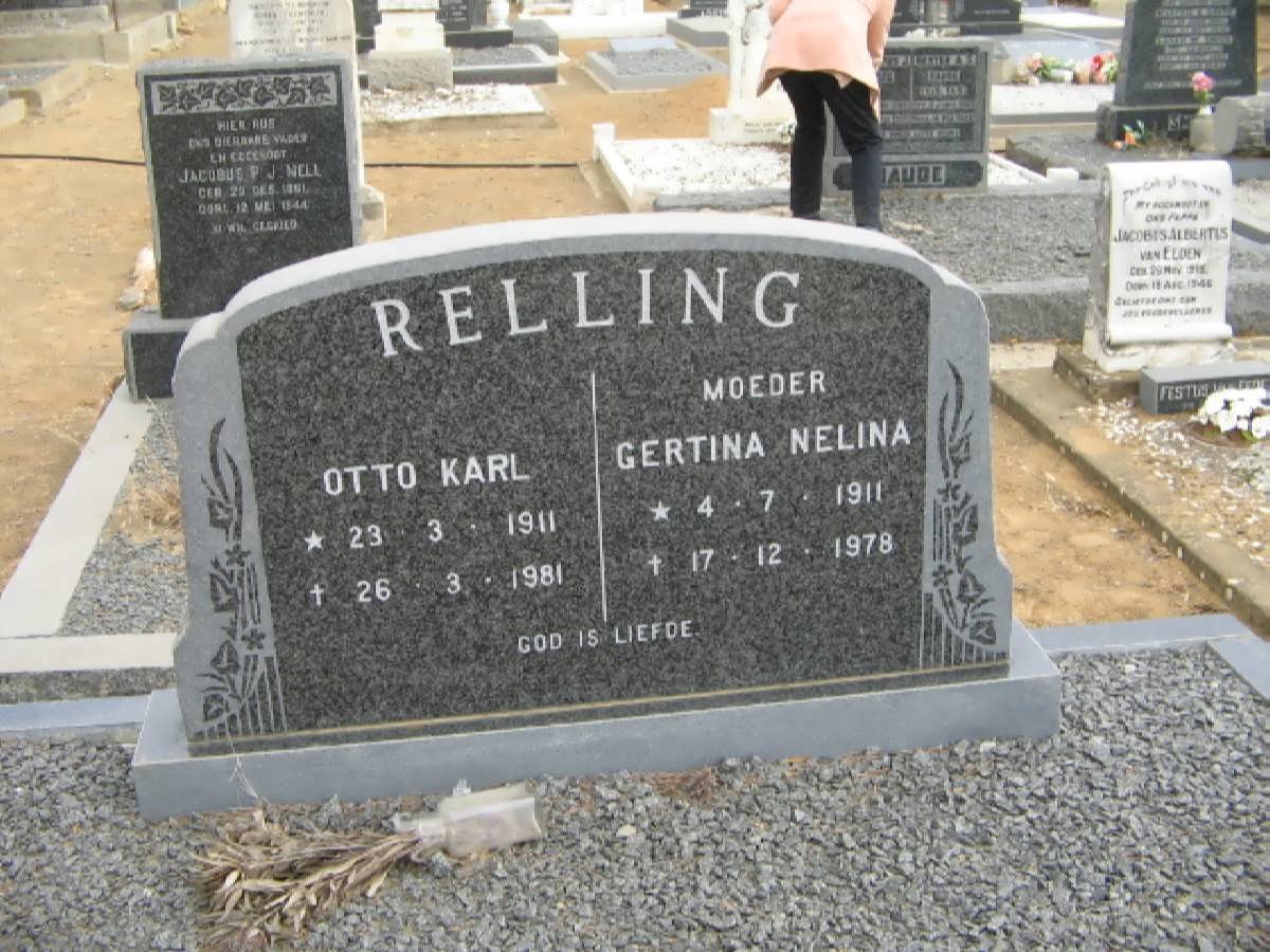 RELLING Otto Karl 1911-1981 &amp; Gertina Nelina 1911-1978