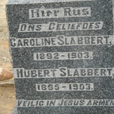 SLABBERT Hubert 1895-1903 &amp; Caroline 1892-1903