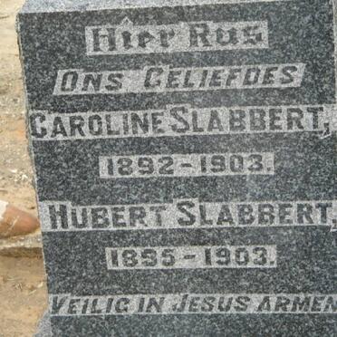 SLABBERT Hubert 1895-1903 &amp; Caroline 1892-1903