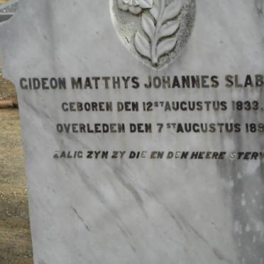 SLABBERT Gideon Matthys Johannes 1833-1892