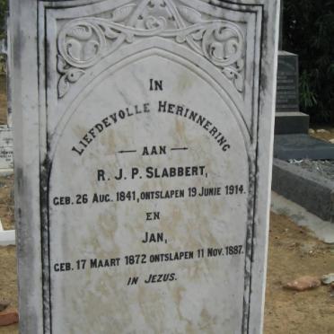 SLABBERT R.J.P. 1841-1914 :: SLABBERT Jan 1872-1887
