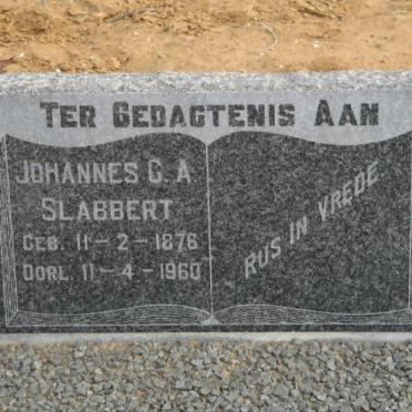 SLABBERT Johannes G.A. 1876-1960