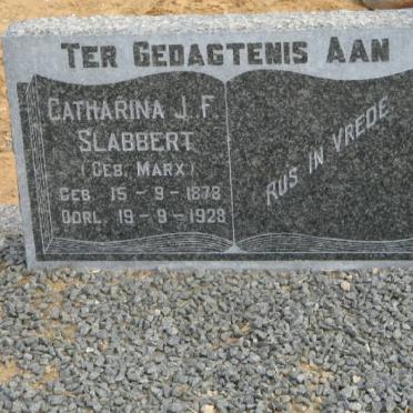 SLABBERT Catharina J.F. geb MARX 1878-1928