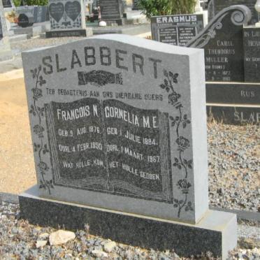 SLABBERT Francois N. 1876-1950 &amp; Cornelia M.E. 1884-1967