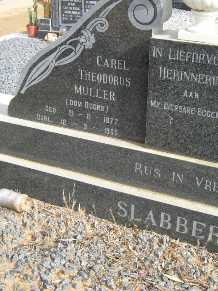 SLABBERT Carel Theodorus Muller 1877-1965 &amp; Susara Salomina Petronella FOURIE 1880-1962