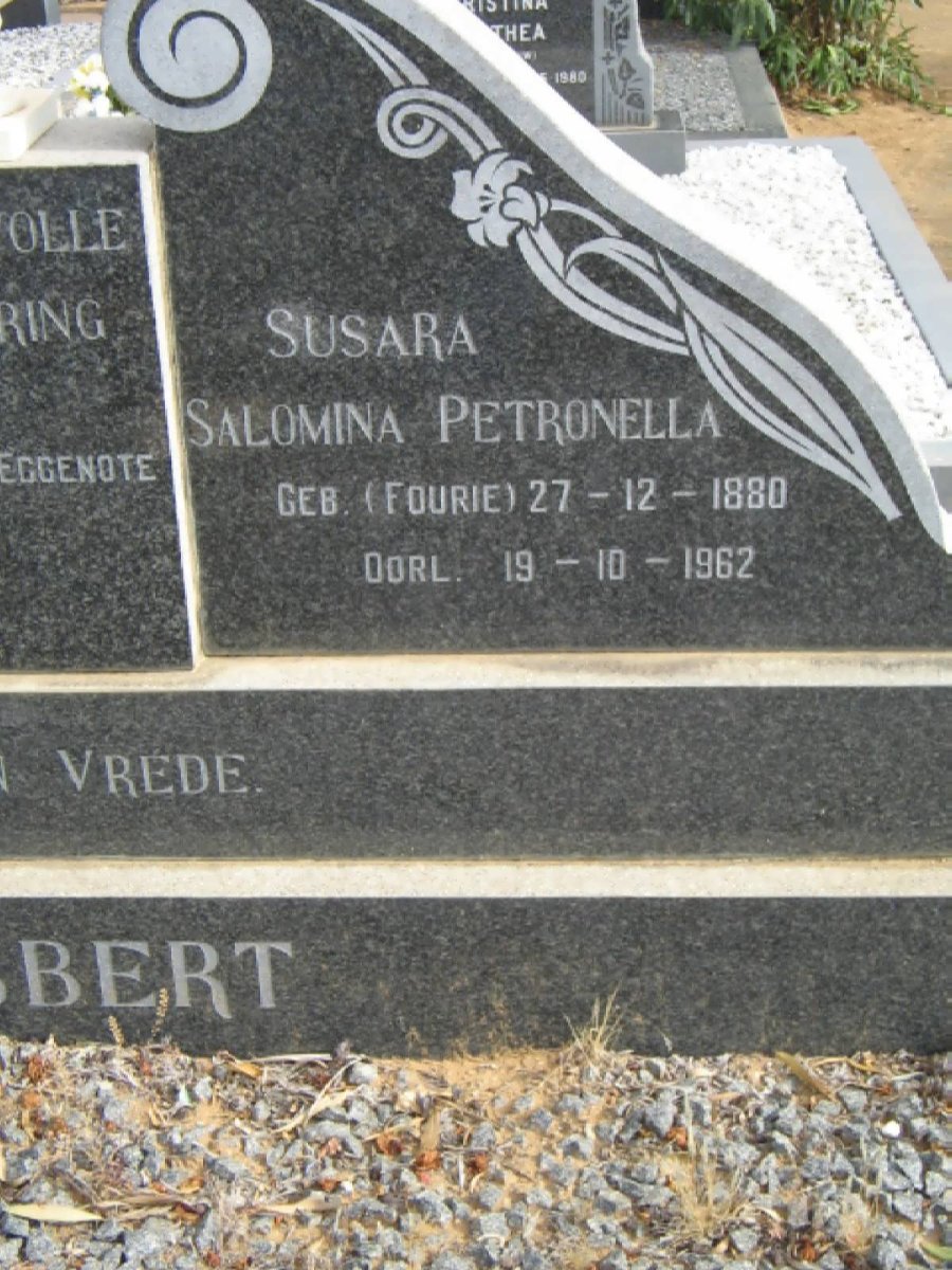 SLABBERT Susara Salomina Petronella geb FOURIE 1880-1962