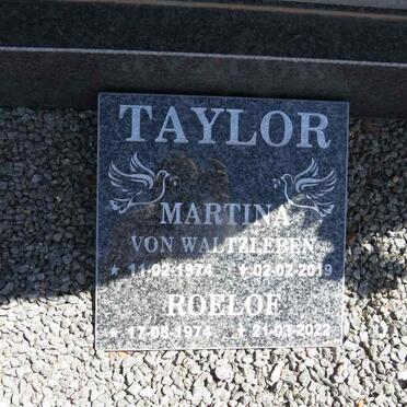 TAYLOR Roelof 1974-2022 & Martina VON WALTZLEBEN 1974-2019