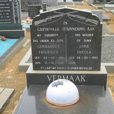 VERMAAK Gerhardus Frederick 1901-1980 &amp; Anna Thecla 1903-