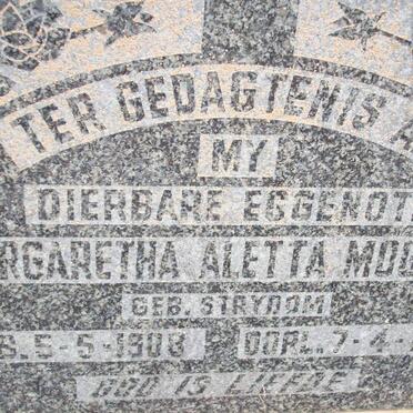 MOGGEE Margaretha Aletta nee STRYDOM 1908-1936